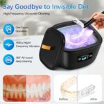 Ultrasonic Retainer Cleaner Machine for Denture – Raccomb UV Ultrasonic Cleaner 45kHz 255ML 3 Mode Adjustable Ultrasonic Jewelry Cleaner for Aligner Mouth Guard Toothbrush Whitening Tray Ring Diamond