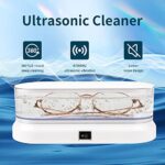 Ultrasonic Jewelry Cleaner, 47Khz Jewelry Cleaner Ultrasonic Machine, Portable Sonic Jewelry Cleaner Machine for Eyeglasses, Watch Strap, Ring, Earrings, Necklaces, Silver, Razors, Denture, Braces