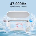 Ultrasonic Cleaner for Dentures, KRX Professional Ultrasonic Cleaner Machine with 4 Time Modes for All Dental, Retainer, Aligner, Braces, Mouth Guards, Toothbrush Head, Jewelry (Pure White, 450ml)