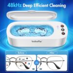 Jewelry Cleaner Ultrasonic Machine, Professional Ultrasonic Jewelry Cleaner with 3 Timer Modes 270 ml Large Capacity with Tongs for Glasses, Jewelry, Watch and Denture (White)