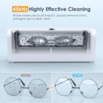 Hompiper Ultrasonic Cleaner, 45Khz Ultrasonic Glasses Cleaner, Ultrasonic Cleaner with Digital Timer and 16.9Oz Tank for Cleaning Jewelry, Eyeglasses, Braces, Ring, Necklaces, Makeup Brush