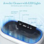 Ultrasonic Jewelry Cleaner, Professional Ultrasonic Cleaner Adjustable Power with LED Lights & Digital Timer, 45KHz 550ML Sonic Cleaner for Rings, Necklaces, Retainers, Eyeglasses, Coins, Watch Bands