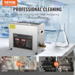 VEVOR Ultrasonic Cleaning with Digital Timer & Heater, Professional Jewelry Cleaner, Stainless Steel Heated Cleaning Machine for Glasses Watch Rings Small Parts Circuit Board (6L)