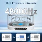 Minthouz Ultrasonic Cleaner, Jewelry Cleaner Machine with 5 Modes, 48kHz Professional 304 Stainless Steel Ultrasonic Cleaner for Jewelry, Watch, Glasses, Retainer Cleaning, Household Use