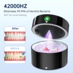 YeekTook Rechargeable Ultrasonic UV Retainer Cleaner, 5000mAh Battery, Sonic Dental Cleaning Machine for All Dentures, Aligners, Braces, Retainer, Mouth Guards, Jewelry, Portable 42kHz (Black)