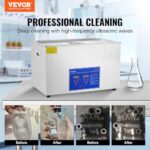 VEVOR Ultrasonic Professional Cleaner, 30L Jewelry Cleaner with Digital Timer & Heater, Stainless Steel Industrial Sonic Cleaner 40kHz for Glasses, Watches, Rings, Small Parts