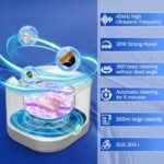 Miniware Ultrasonic Retainer Cleaner Machine for Dentures, Denture Cleaner for All Dental Appliances 45kHz Professional Ultrasonic Retainer Cleaning with Cleaning Basket (White)